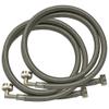 Eastman 48378 Braided Stainless Steel Washing Machine Hoses with 90 Degree Elbow, 3/4 inch FHT, 6 Ft, 2 Pack view 2