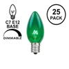 Novelty Lights Christmas Replacement Bulbs - Outdoor Individual Bulbs for Events, Holiday Parties, Patios, and More - C7/E12 Candelabra Base, 5 Watt Lights (Green, 25 Pack) view 2