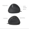 Perixx PERIMICE-519 Wired Ergonomic Vertical Mouse - Portable Small Design - 105x67x58 mm - Right Handed Black view 4