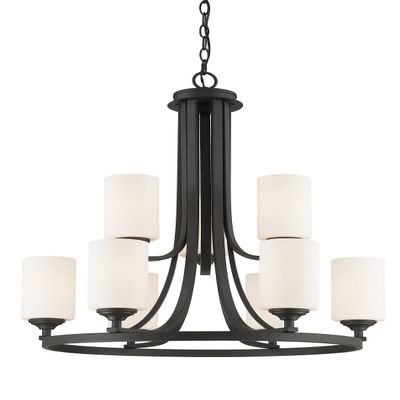 Z-Lite 435-9BRZ 9 Light Chandelier, Bronze