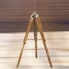 Thor Vintage Wooden Lamp Stand Shade Floor Tripod Adjustable Teak Tripod Lamp view 1