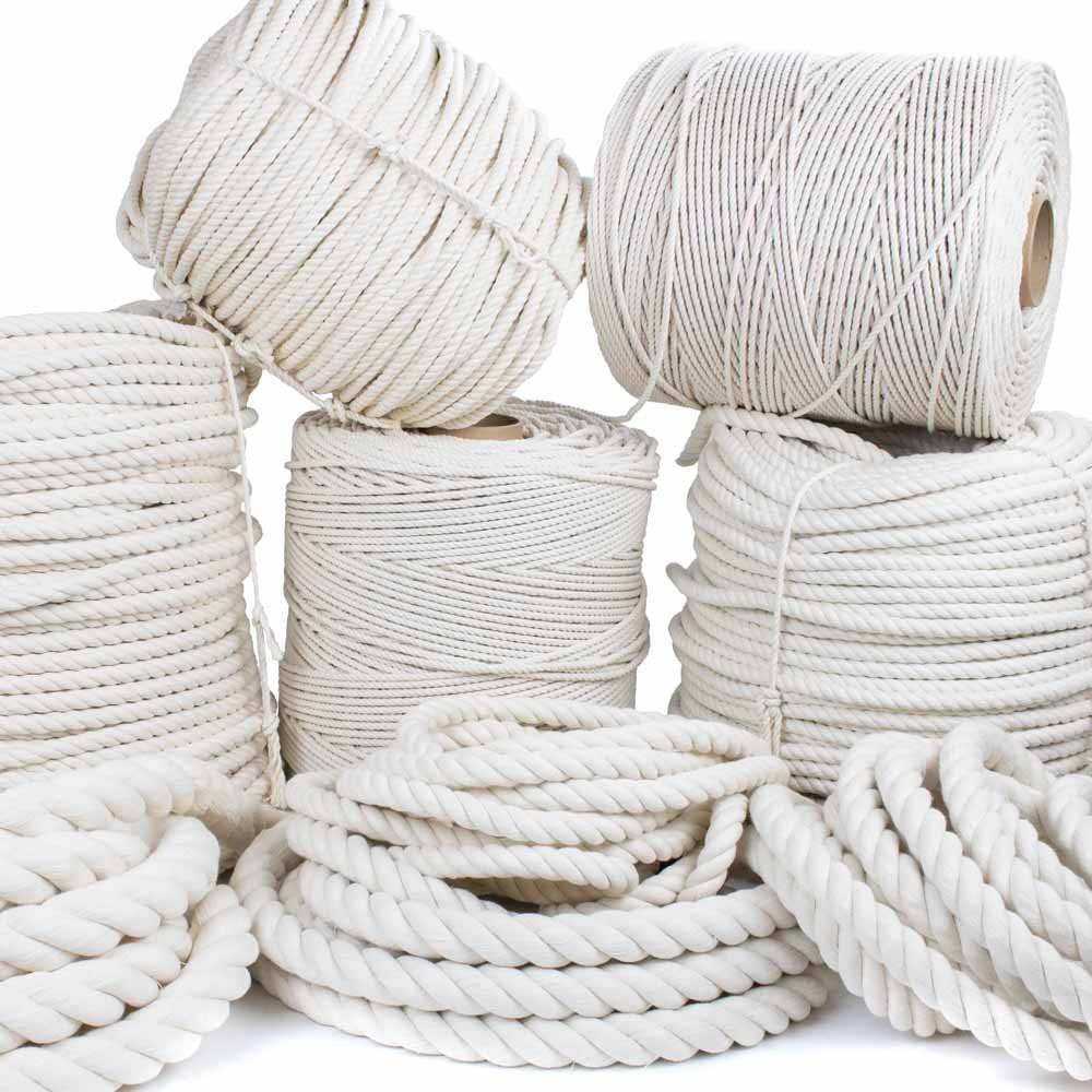 GOLBERG Twisted 100% Natural Cotton Rope - White Cotton Rope - (5/32 Inch x 10 Feet)