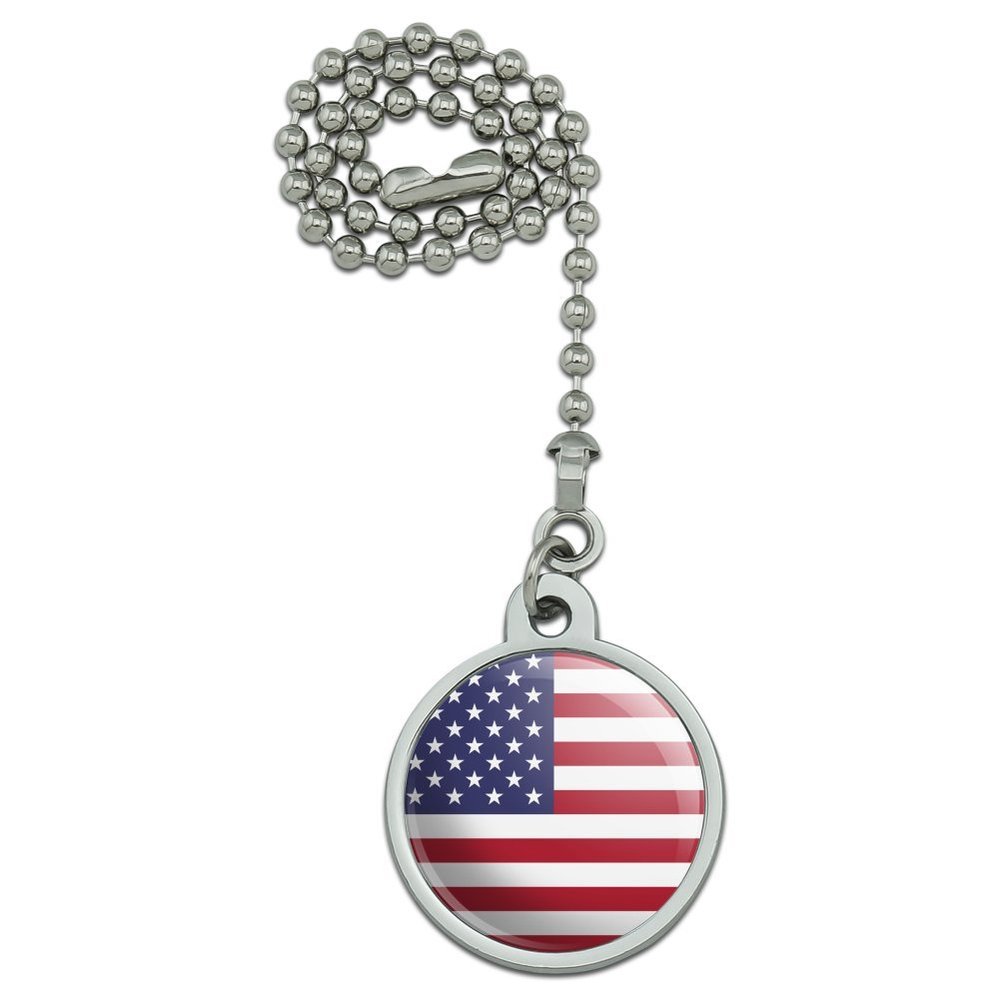 GRAPHICS & MORE United States of America American USA Flag Ceiling Fan and Light Pull Chain