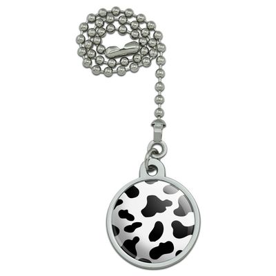 GRAPHICS & MORE Cow Print Black White Ceiling Fan and Light Pull Chain