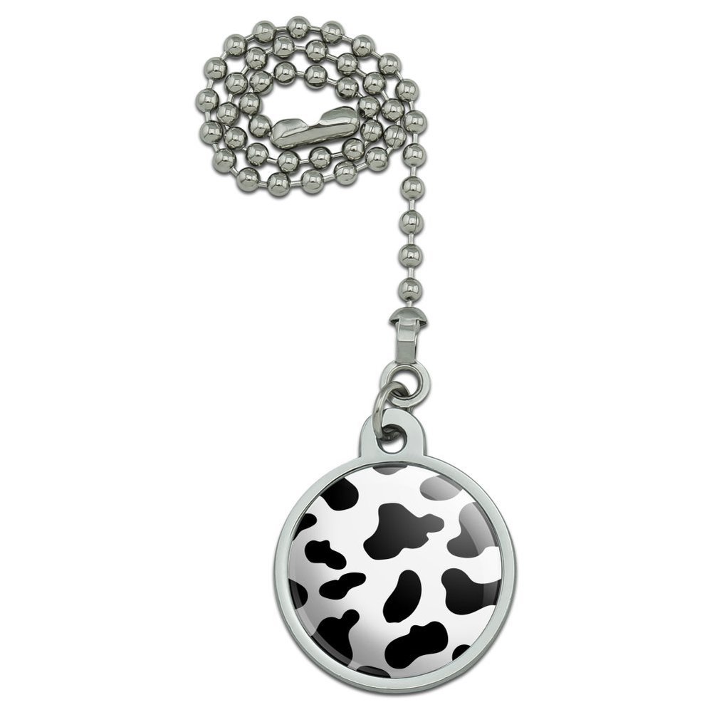 GRAPHICS & MORE Cow Print Black White Ceiling Fan and Light Pull Chain