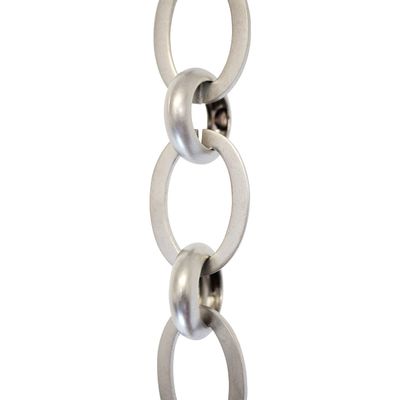 RCH Hardware CH-14-SN Decorative Solid Brass Chain for Hanging, Lighting - Ovals with Circular Connecting Rings & Unwelded Links (1 Foot)