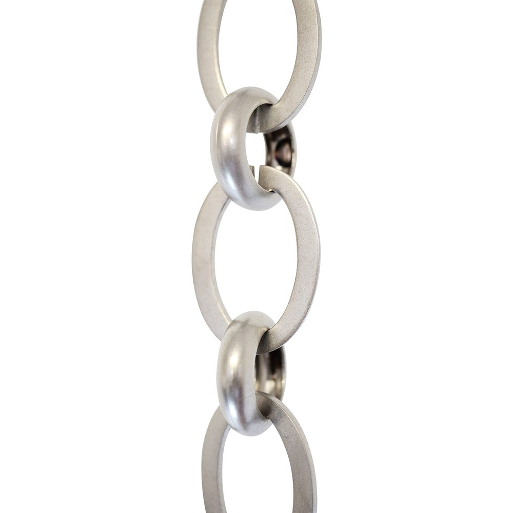 RCH Hardware CH-14-SN Decorative Solid Brass Chain for Hanging, Lighting - Ovals with Circular Connecting Rings & Unwelded Links (1 Foot)