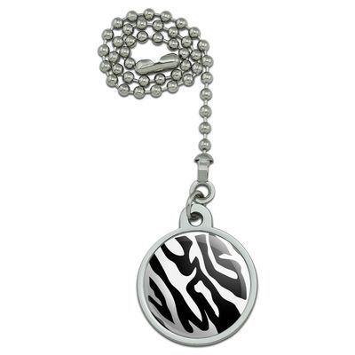 GRAPHICS & MORE Zebra Print Black White Ceiling Fan and Light Pull Chain