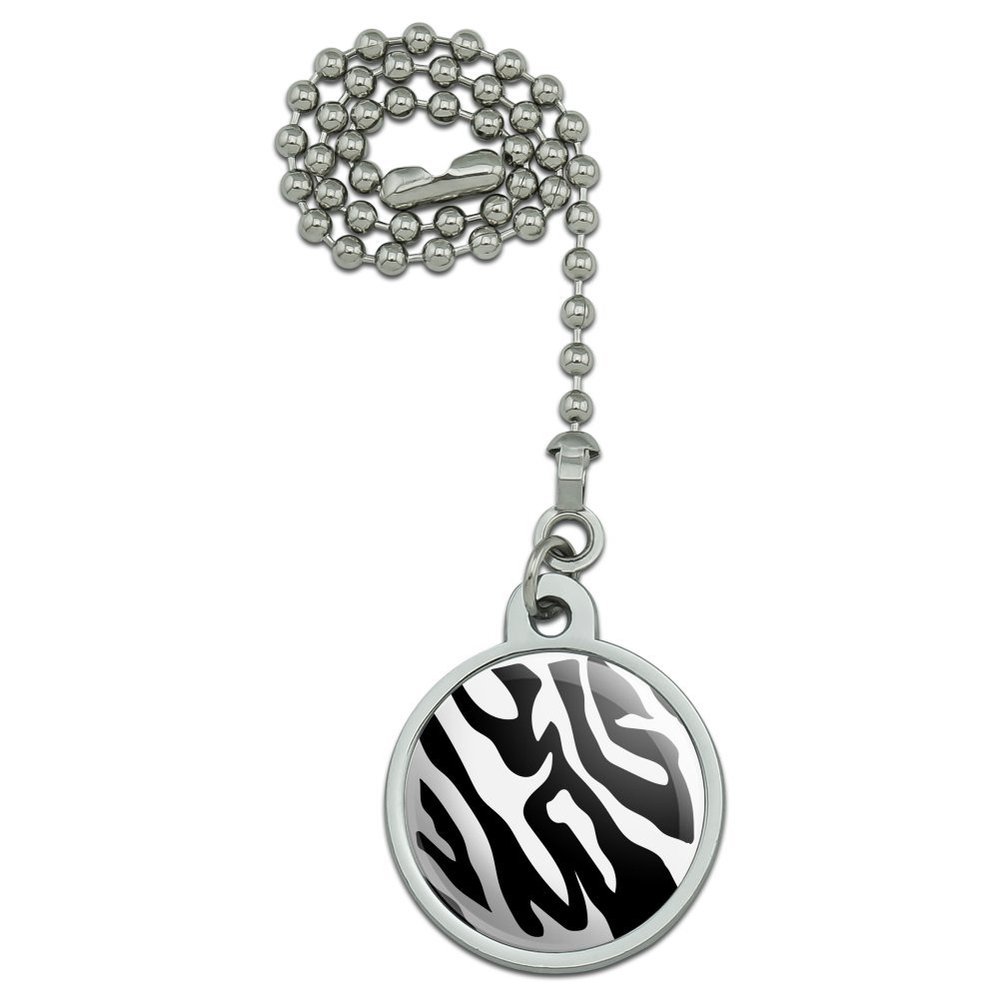 GRAPHICS & MORE Zebra Print Black White Ceiling Fan and Light Pull Chain