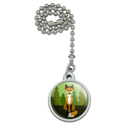 GRAPHICS & MORE Geometric Orange Fox Ceiling Fan and Light Pull Chain