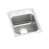 Elkay LRADQ1517503 18 Gauge 15" x 17.5" x 5" Single Bowl Top Mount Kitchen Sink 3 Hole, Stainless Steel view 1