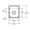 Elkay LRADQ1517503 18 Gauge 15" x 17.5" x 5" Single Bowl Top Mount Kitchen Sink 3 Hole, Stainless Steel view 2