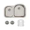 Elkay ELUH311910LDBG Lustertone Classic Offset 40/60 Double Bowl Undermount Stainless Steel Sink Kit view 1