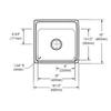Elkay LRADQ1919403 18 Gauge 19.5" x 19" x 4" Single Bowl Top Mount Kitchen Sink 3 Hole, Stainless Steel view 2