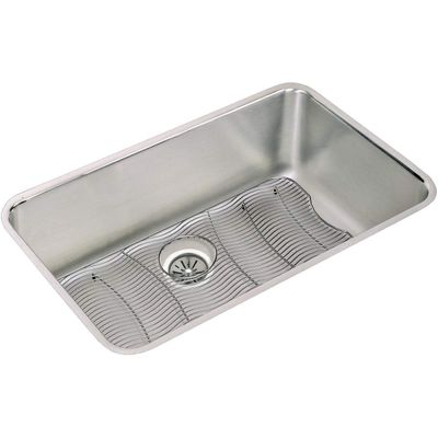 Elkay ELUH281610DBG Lustertone Classic Single Bowl Undermount Stainless Steel Sink Kit