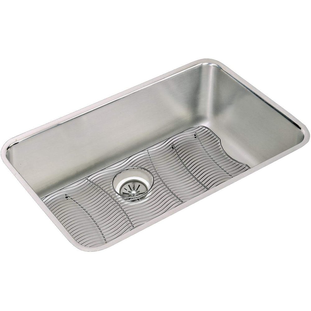 Elkay ELUH281610DBG Lustertone Classic Single Bowl Undermount Stainless Steel Sink Kit
