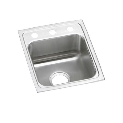 Elkay LRAD1517401 18 Gauge Stainless Steel 15" x 17.5" x 4" Single Bowl Top Mount Kitchen Sink 1 Hole