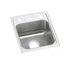 Elkay LRAD1517401 18 Gauge Stainless Steel 15" x 17.5" x 4" Single Bowl Top Mount Kitchen Sink 1 Hole view 1
