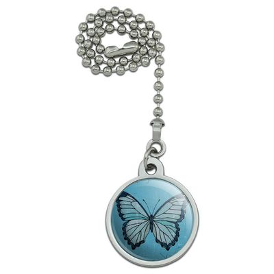GRAPHICS & MORE Butterfly Artsy Blue Ceiling Fan and Light Pull Chain