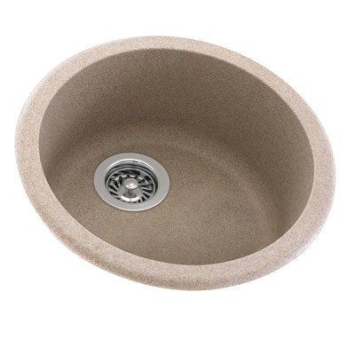 Swanstone KS00018RB.051 Solid Surface Dual Mount Single-Bowl Kitchen Sink, 18.5-in L X 18.5-in H X 8.5-in H, Tahiti Sand