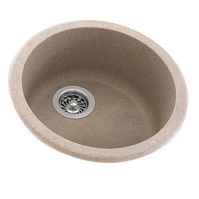 Swanstone KS00018RB.051 Solid Surface Dual Mount Single-Bowl Kitchen Sink, 18.5-in L X 18.5-in H X 8.5-in H, Tahiti Sand