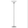 Catalina Lighting Traditional 3-Way Metal Torchiere Floor Lamp with White Plastic Shade, 70.5", Silver Classic view 1