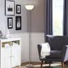 Catalina Lighting Traditional 3-Way Metal Torchiere Floor Lamp with White Plastic Shade, 70.5", Silver Classic view 4