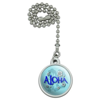 GRAPHICS & MORE Aloha Hawaiian Greeting Hibiscus Flowers Ceiling Fan and Light Pull Chain