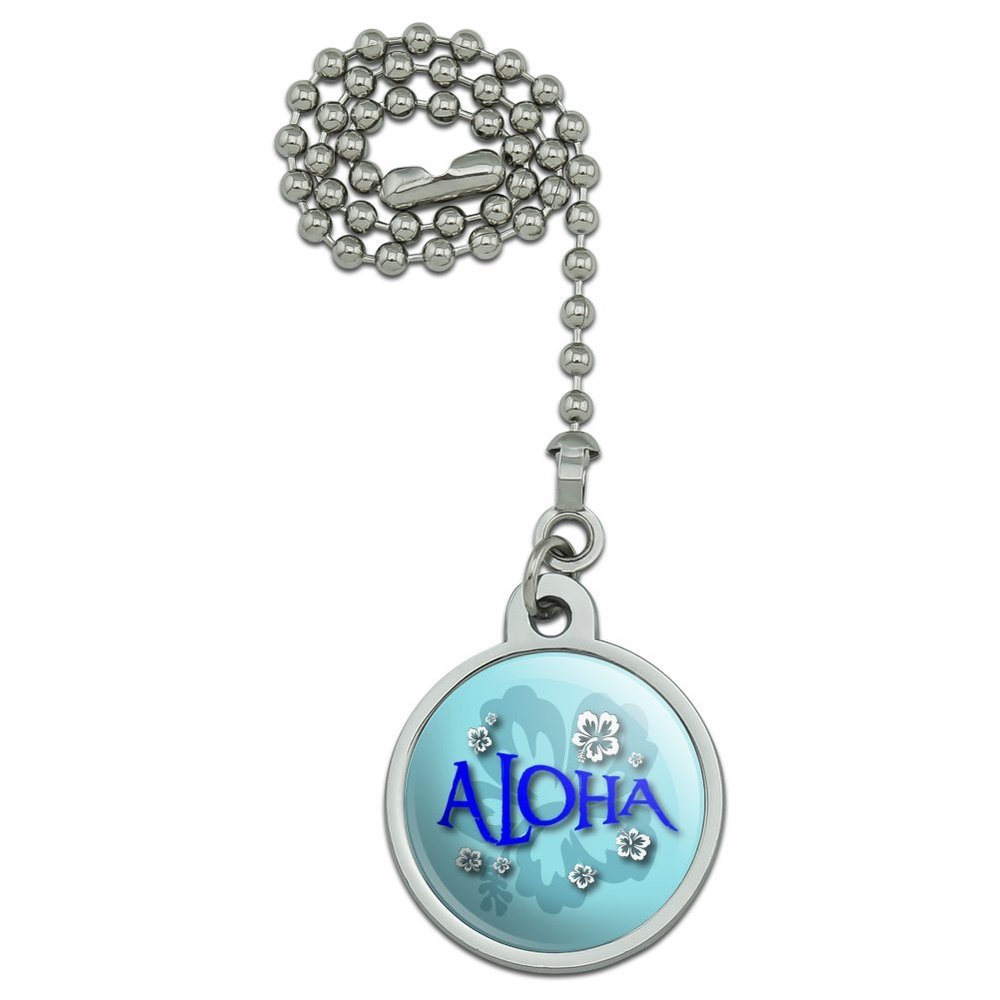 GRAPHICS & MORE Aloha Hawaiian Greeting Hibiscus Flowers Ceiling Fan and Light Pull Chain