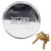 NU-Set 2-7/8 Inch Heavy Duty Solid Steel Hockey Puck Padlock with Hardened Reinforced Shackle for Superior Cut Resistance.Hidden Shackle Design Resists Pulling and Prying, Chrome Finish, 5373-3 view 1