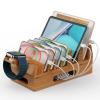 Pezin & Hulin Bamboo Charging Station Organizer for Multiple Devices & Wood Desktop Docking Charging Stand Such As Cell Phone, Tablets, Phone Case and Watch Stand(No USB Charger) view 1