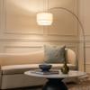 Brightech Mason Arc Floor Lamp - Modern Corner Standing Lamp with Unique Hanging Drum Lamp Shade for Living Room - Bright Overhead, Curved Hanging Light for Bedroom. Library, Den - Nickel view 2