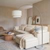 Brightech Mason Arc Floor Lamp - Modern Corner Standing Lamp with Unique Hanging Drum Lamp Shade for Living Room - Bright Overhead, Curved Hanging Light for Bedroom. Library, Den - Nickel view 4