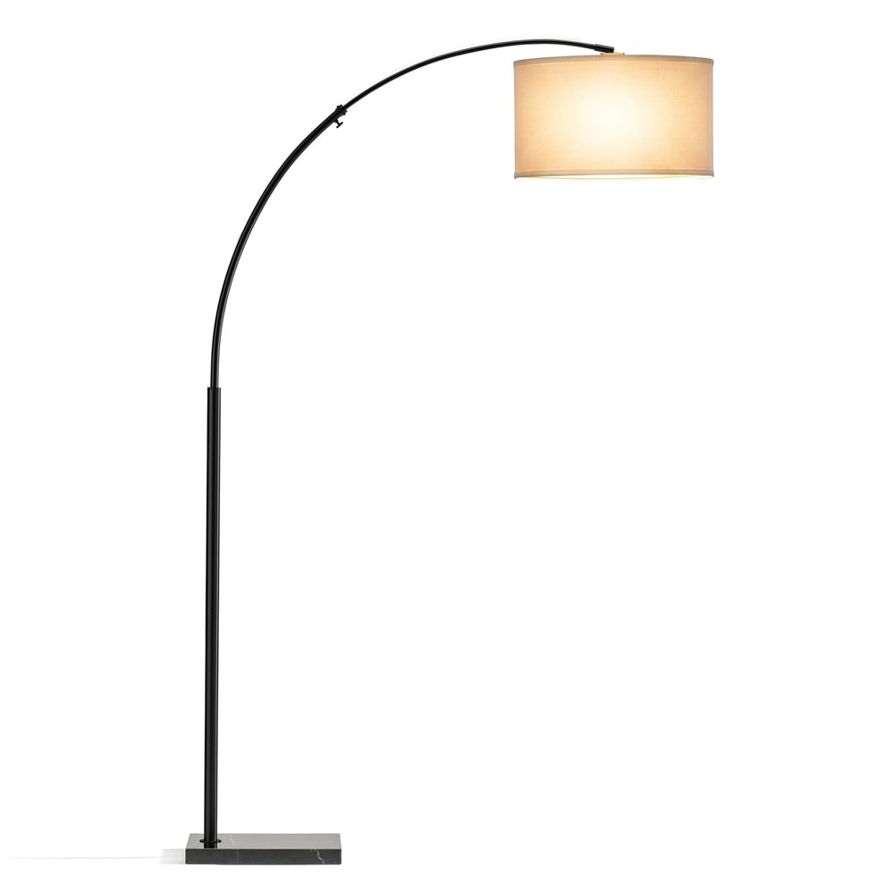 Brightech Logan Arc Floor Lamp, Bright Standing Lamp for Living Rooms, Offices & Bedrooms, Modern Living Room Dcor, Tall Hanging Floor Lamp for Reading and More Black