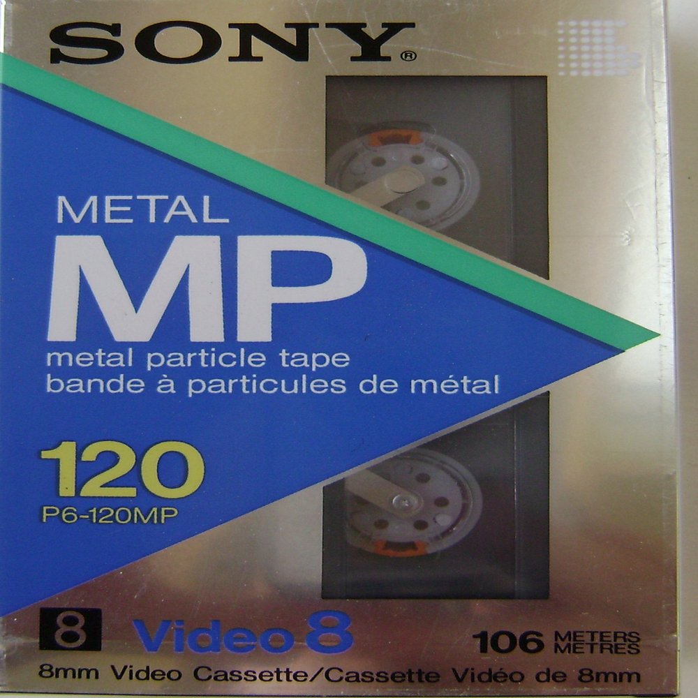 Sony 120 Metal MP 8mm Video Cassette Tape - Grey, 60 Minutes, 3.5 IPS, 3600 Bytes