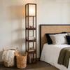 Brightech Maxwell Drawer Edition - Modern Shelf Floor Lamp with Drawer - Corner Display Floor Lamps with Shelves for Living Room, Bedroom and Office - Havana Brown view 2