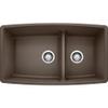 BLANCO, Caf Brown 441313 PERFORMA SILGRANIT 60/40 Double Bowl Undermount Kitchen Sink with Low Divide, 16.00 x 26.00 x 39.00 inches view 1