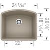 BLANCO, Truffle 441281 DIAMOND SILGRANIT Single Bowl Undermount Kitchen Sink view 2