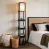 Brightech Maxwell Drawer Edition - Modern Shelf Floor Lamp with Drawer - Corner Display Floor Lamps with Shelves for Living Room, Bedroom and Office - Black view 2