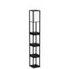 Brightech Maxwell Drawer Edition - Modern Shelf Floor Lamp with Drawer - Corner Display Floor Lamps with Shelves for Living Room, Bedroom and Office - Black view 4