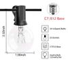 GOOTHY G40 Outdoor Globe String Lights, 25ft Hanging Patio Lights with 27 Incandescent Bulbs (2 Spare), Connectable Backyard Bistro Wedding Decor, E12 Base, 5W-Black Wire view 2