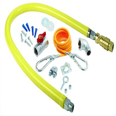 T&S Brass HG-4C-48K Gas Hose with Quick Disconnect, 1/2-Inch Npt, 48-Inch Long and Includes Installation Kit