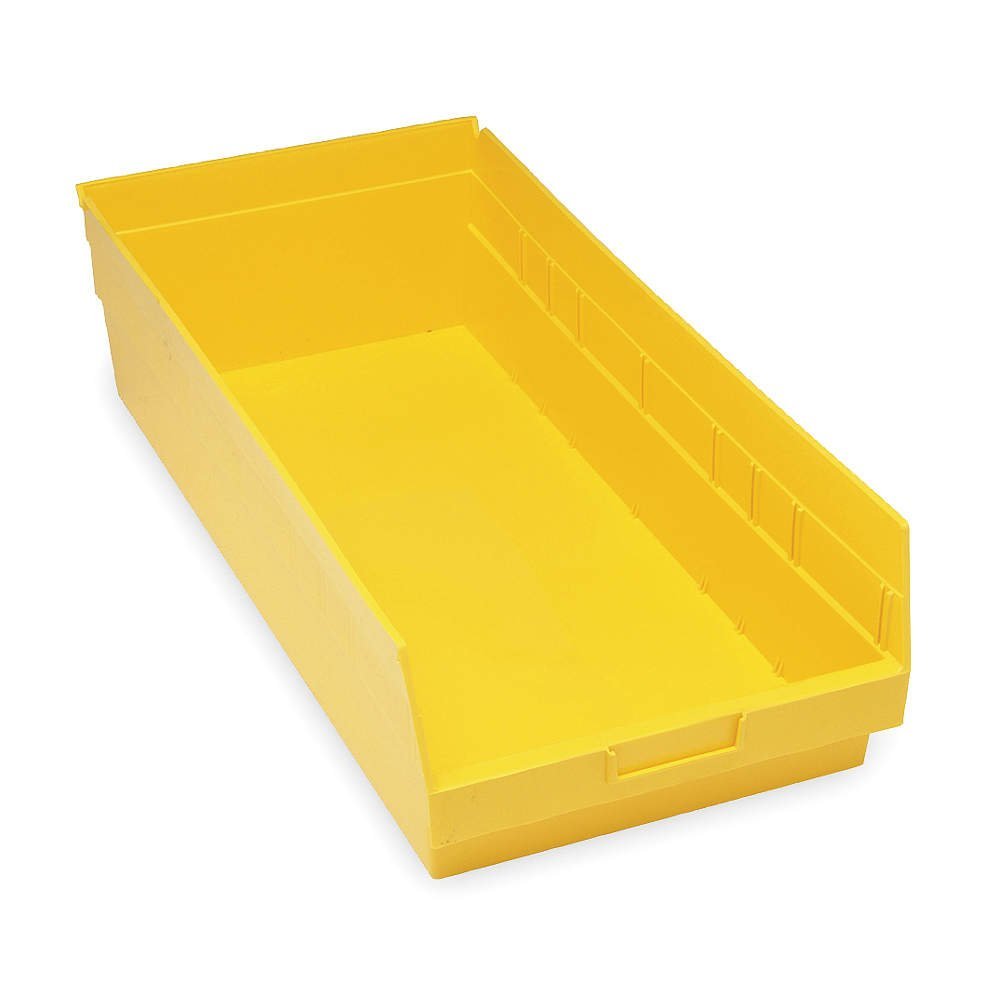 Quantum Storage QSB216YL Store-More 6 in. Shelf Bin, Yellow - 23.62 x 11.12 x 6 in.