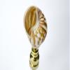 Snail Sea Shell Lamp Finial with Polished Brass Base 3.25" h view 2