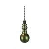 Antique Brass Sphere Ceiling Fan Pull, 1.5"h with 12" Antiqued Brass Chain view 1