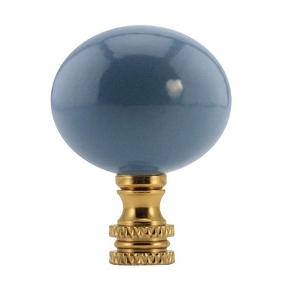 Sky Blue Ceramic Ball Lamp Finial 2.25"h
