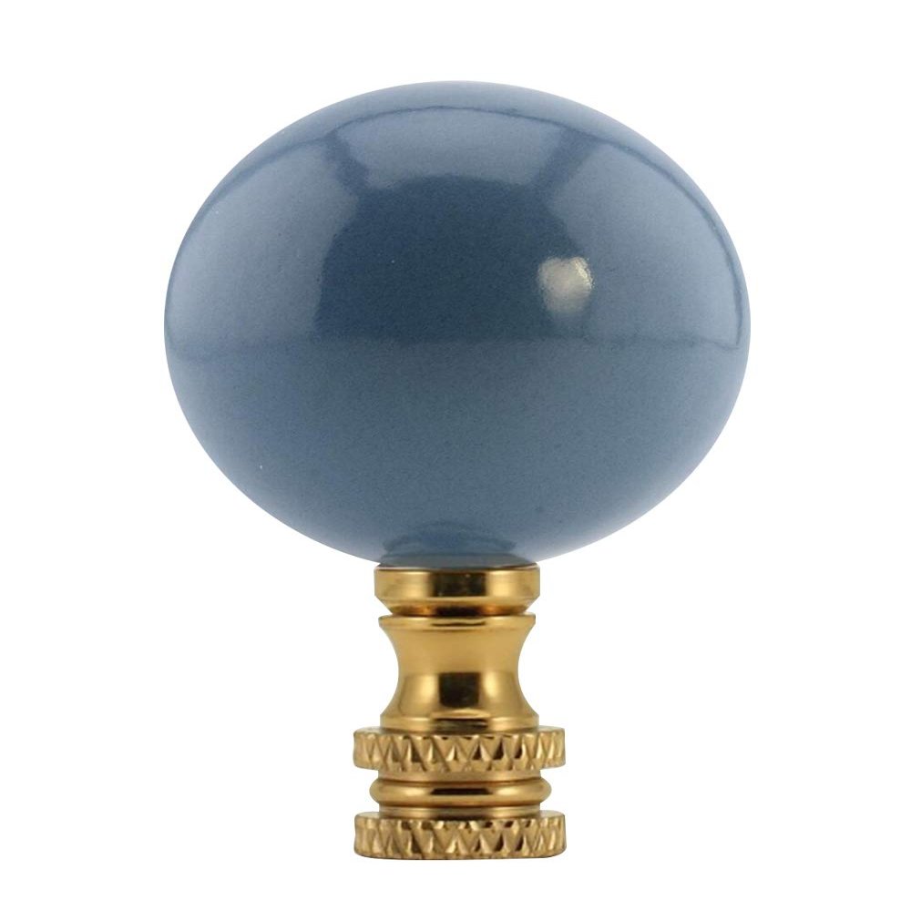 Sky Blue Ceramic Ball Lamp Finial 2.25"h