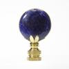 Navy Oval Lapis Lamp Finial Polished Base 2.5"h view 1