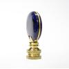 Navy Oval Lapis Lamp Finial Polished Base 2.5"h view 3