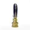 Navy Oval Lapis Lamp Finial Polished Base 2.5"h view 4